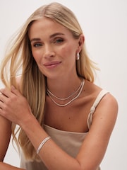 Jon Richard Silver Tone Plated Double Row Snake Chain Necklace - Image 2 of 3