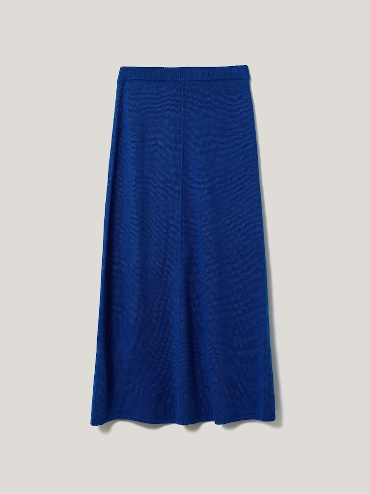 Jigsaw Blue Linen Knitted Skirt - Image 6 of 6