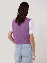 Jigsaw Purple Linen Button Through Tank - Image 3 of 6