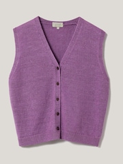 Jigsaw Purple Linen Button Through Tank - Image 5 of 6