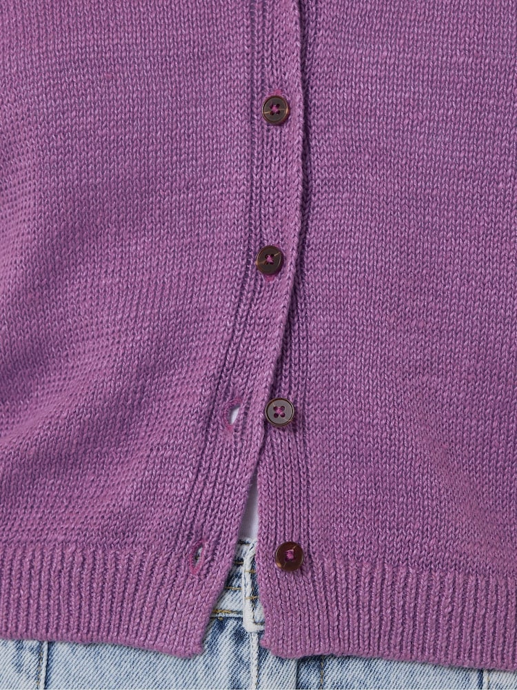 Jigsaw Purple Linen Button Through Tank - Image 6 of 6