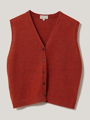 Jigsaw Red Linen Button Through Tank - Image 6 of 6