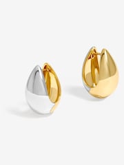 Jon Richard Gold Two Tone Hoop Earrings - Image 4 of 4