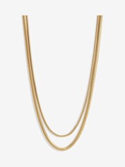 Jon Richard Gold Tone Double Row Snake Chain Necklace - Image 1 of 3