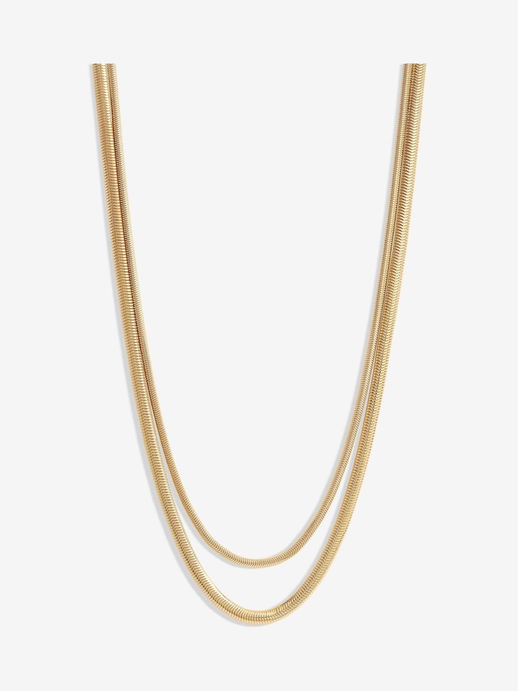 Jon Richard Gold Tone Double Row Snake Chain Necklace - Image 1 of 3
