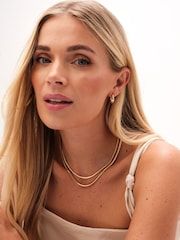 Jon Richard Gold Tone Double Row Snake Chain Necklace - Image 3 of 3