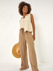Roman Natural Stripe Linen Blend Trousers - Image 1 of 5
