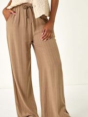 Roman Natural Stripe Linen Blend Trousers - Image 4 of 5