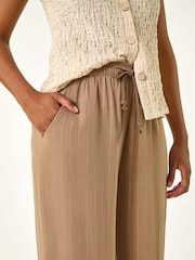Roman Natural Stripe Linen Blend Trousers - Image 5 of 5