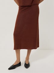 Jigsaw Brown Linen Knitted Skirt - Image 2 of 6