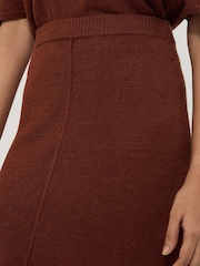 Jigsaw Brown Linen Knitted Skirt - Image 3 of 6
