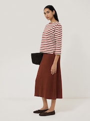 Jigsaw Brown Linen Knitted Skirt - Image 5 of 6
