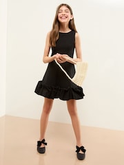 Lipsy Black Sleeveless Puff Hem Dress (5-16yrs) - Image 1 of 4
