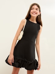 Lipsy Black Sleeveless Puff Hem Dress (5-16yrs) - Image 2 of 4