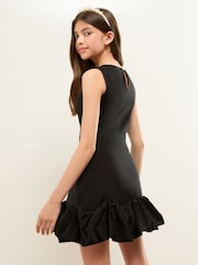 Lipsy Black Sleeveless Puff Hem Dress (5-16yrs) - Image 4 of 4