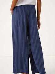 Roman Blue Stripe Linen Blend Trousers - Image 3 of 5