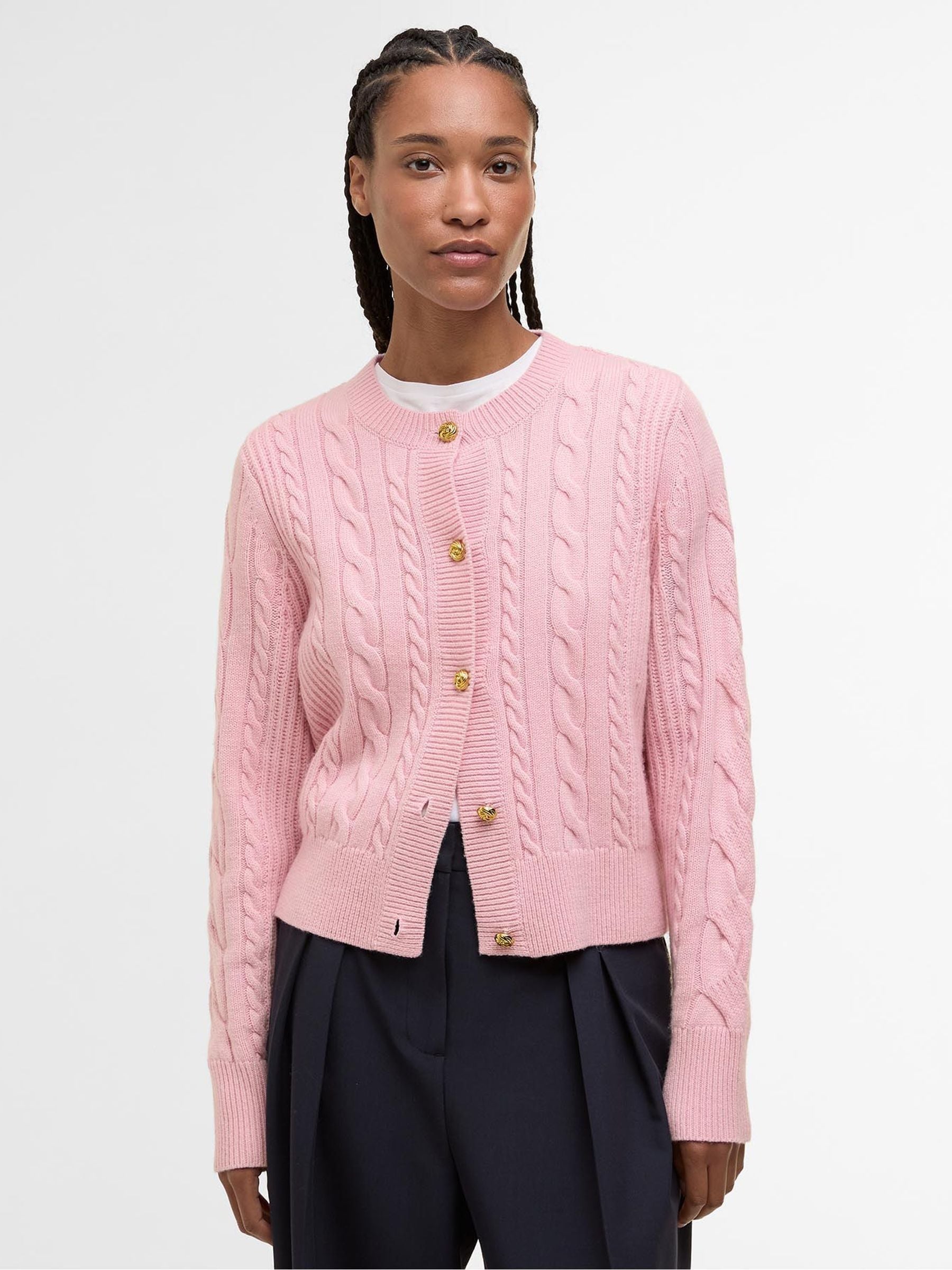 Buy Barbour® Pink Elina Knitted Cardigan from the Next UK online shop