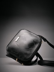 Barbour® Black Daphne Deboss Leather Crossbody Bag - Image 1 of 3