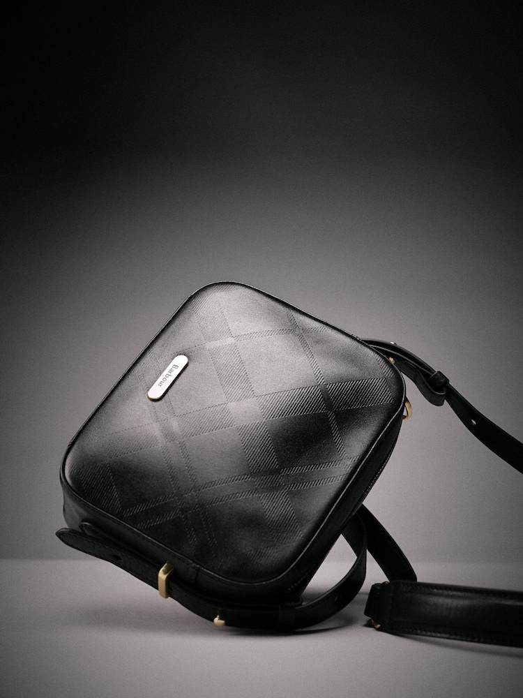 Barbour® Black Daphne Deboss Leather Crossbody Bag - Image 1 of 3