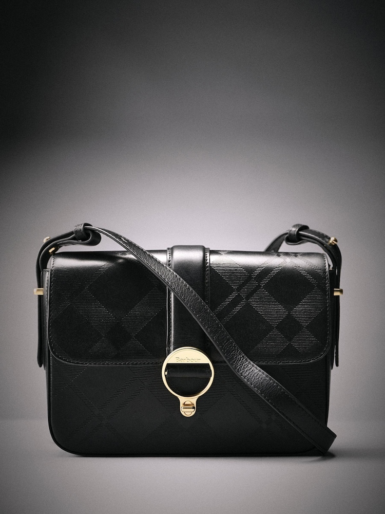 Barbour® Black Rosa Deboss Leather Cross-Body Bag - Image 1 of 7 Barbour® Black Rosa Deboss Leather Cross-Body Bag - Image 1 of 7