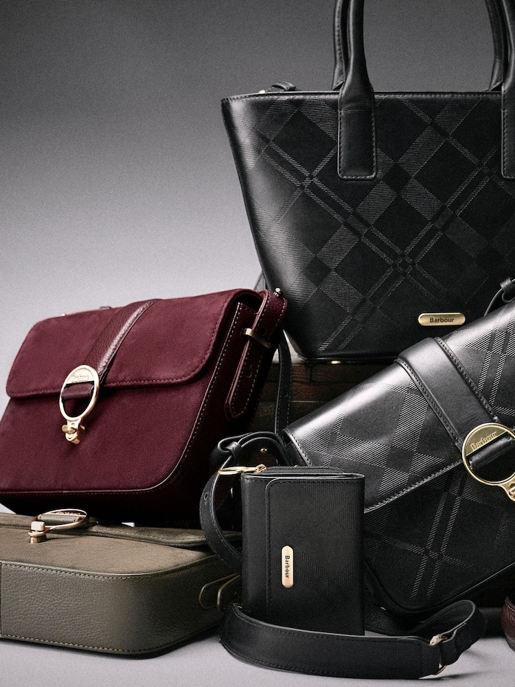 Barbour® Black Rosa Deboss Leather Cross-Body Bag - Image 2 of 7 Barbour® Black Rosa Deboss Leather Cross-Body Bag - Image 2 of 7