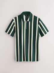 Verde/amarillo - Camisa de rayas texturizadas de punto - Imagen 1 de 3