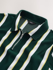 Verde/amarillo - Camisa de rayas texturizadas de punto - Imagen 3 de 3
