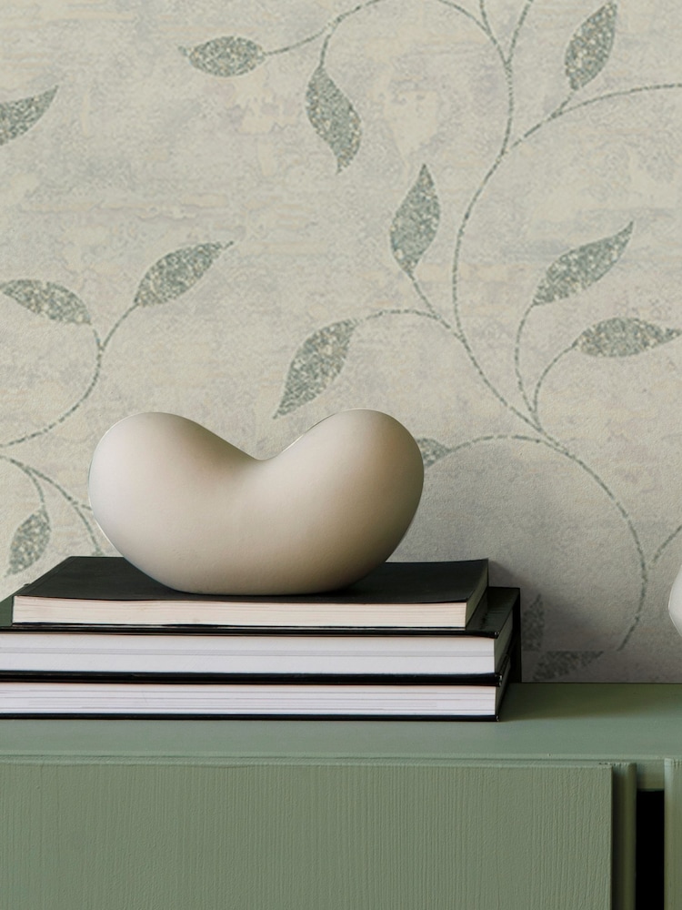 Graham & Brown Sage Boutique Ornamental Leaf A4 Wallpaper Sample - Image 1 of 3