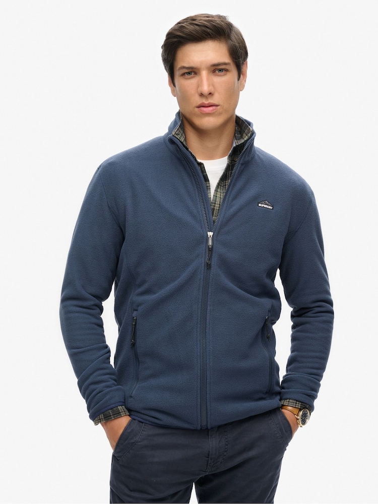 Superdry Navy Full Zip Polar Fleece - Image 1 of 6