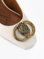 Kurt Geiger London Cream Chelsea Block Slingback Shoes - Image 5 of 5