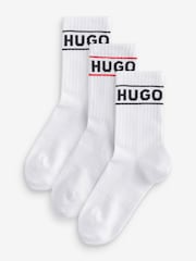 HUGO Ribbed Logo Socks 3 Pack - Imagen 1 de 4