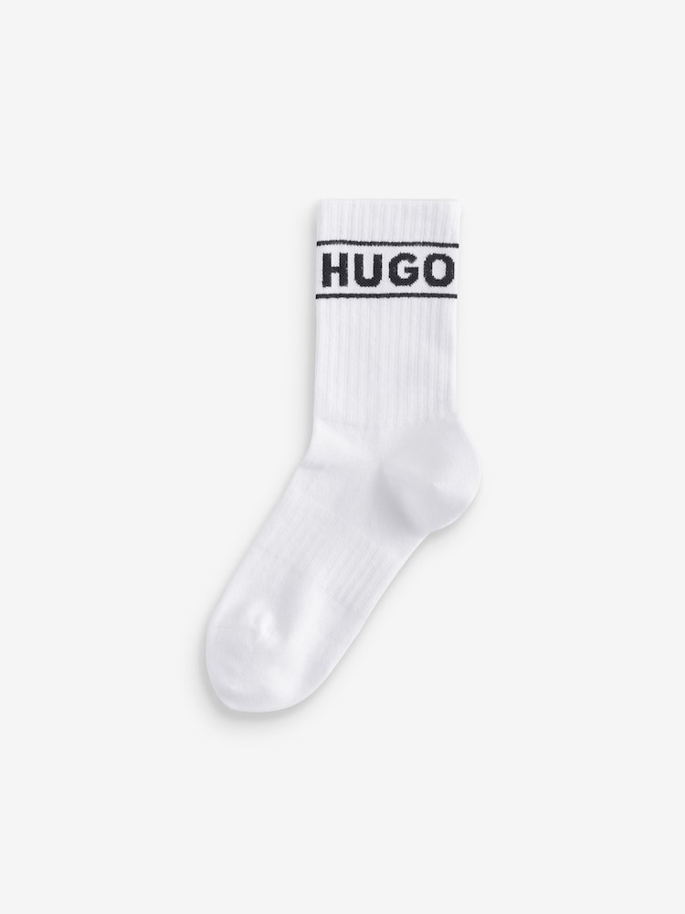 HUGO Ribbed Logo Socks 3 Pack - Imagen 2 de 4
