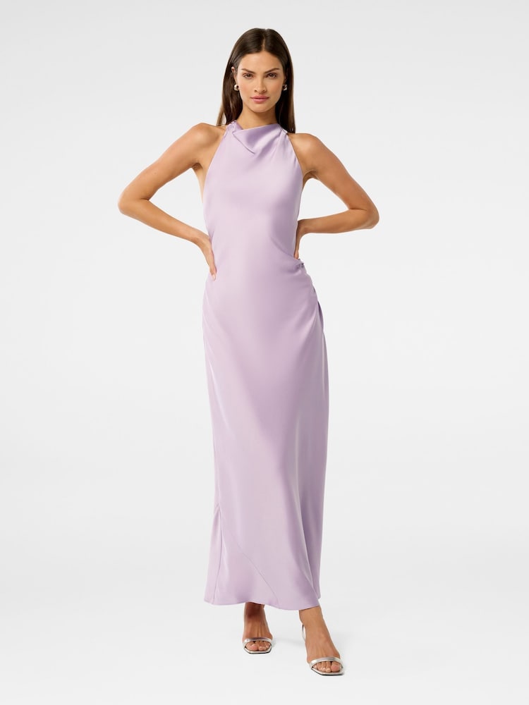 Forever New Purple Audrey Satin Backless Maxi Dress - Image 1 of 5