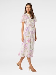 Forever New Purple Melissa Flutter Sleeves Shirt Dress - Image 3 of 4