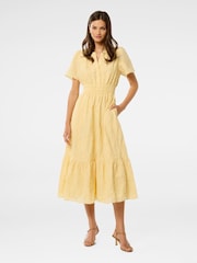 Forever New Yellow Eleanor Embroidered 100% Cotton Midi Dress - Image 1 of 4
