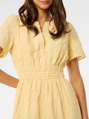 Forever New Yellow Eleanor Embroidered 100% Cotton Midi Dress - Image 2 of 4