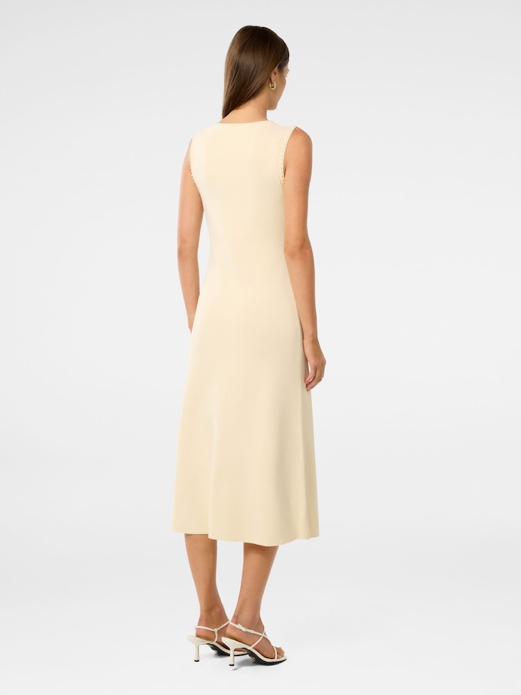 Forever New Cream Delilah Pearl Detail Knitted Dress - Image 2 of 4