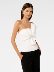 Forever New White Violetta Twist Crepe Top - Image 5 of 5