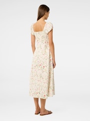 Forever New Cream Sallie Linen Blend Tie Front Midi Dress - Image 4 of 4