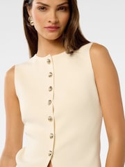 Forever New Cream Lauren Button Through Waistcoat - Image 4 of 5