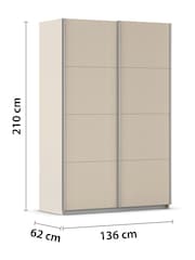 Rauch Champagne Cameron 1.3m Sliding Wood Semi Fitted Wardrobe - Image 4 of 6