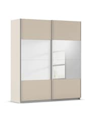 Rauch Champagne Cameron Wood and Centre Mirror 1.8m Sliding Semi Fitted Wardrobe - Image 3 of 6