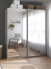 Rauch Champagne Cameron Mirror 1.8m Sliding Semi-Fitted Wardrobe - Image 1 of 6