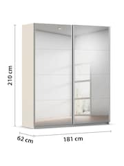 Rauch Champagne Cameron Mirror 1.8m Sliding Semi-Fitted Wardrobe - Image 4 of 6