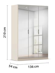 Rauch Champagne Cameron Mirror Semi Fitted Triple Wardrobe - Image 4 of 6