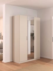 Rauch Champagne Cameron Wood and Mirror Semi Fitted Triple Wardrobe - Image 1 of 6