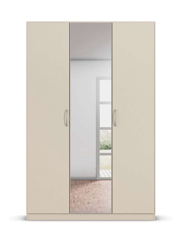 Rauch Champagne Cameron Wood and Mirror Semi Fitted Triple Wardrobe - Image 2 of 6