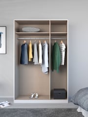 Rauch Champagne Cameron Wood and Mirror Semi Fitted Triple Wardrobe - Image 5 of 6