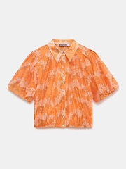 Mint Velvet Orange Floral Print Shirt - Image 6 of 7