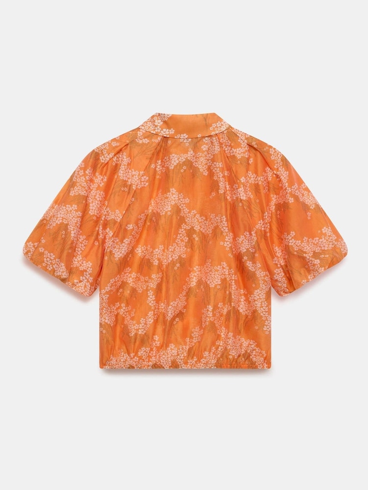 Mint Velvet Orange Floral Print Shirt - Image 7 of 7
